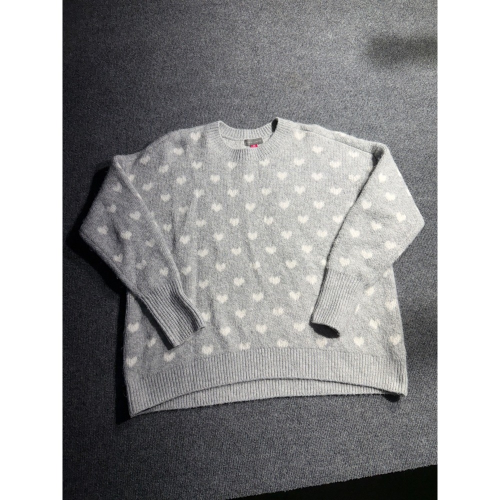 Vince Camuto Gray Heart Pattern Crewneck Sweater XS CV3423200Long SleevePullover